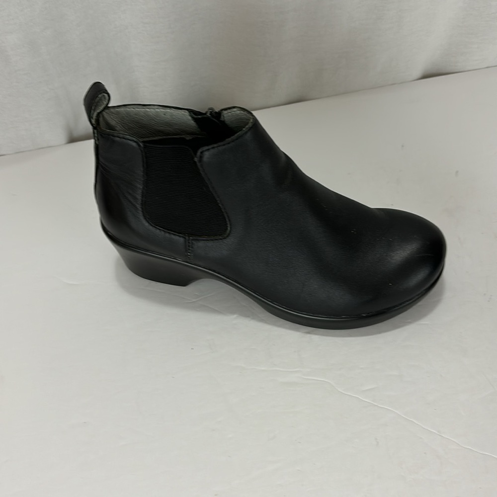 Alegria Eve Black Side Zip Leather  Ankle Boots Bootie Size 37